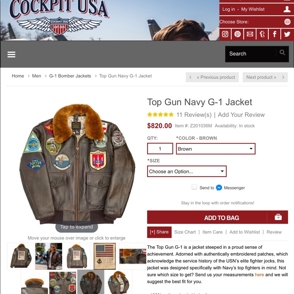 Top Gun Navy G-1 Jacket (brown)